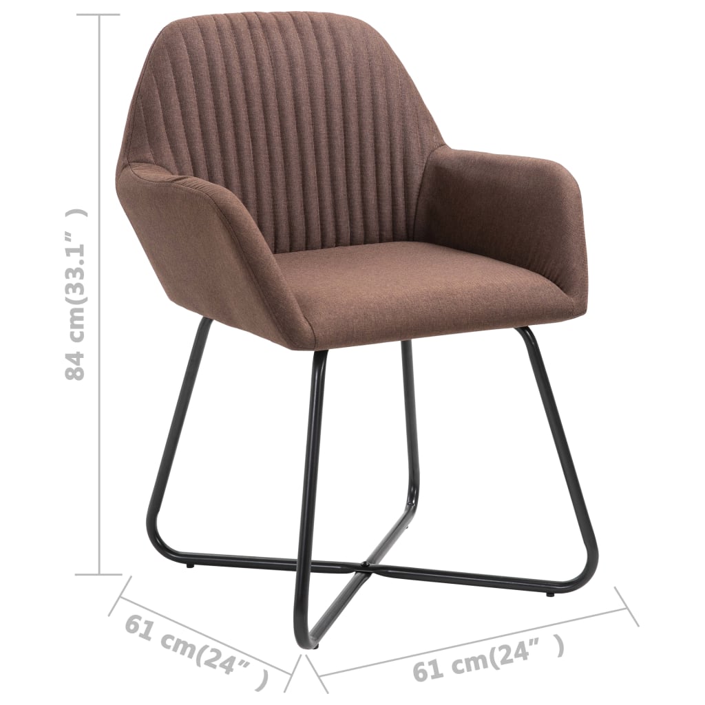 Chaises à manger lot de 4 marron tissu - XIOS