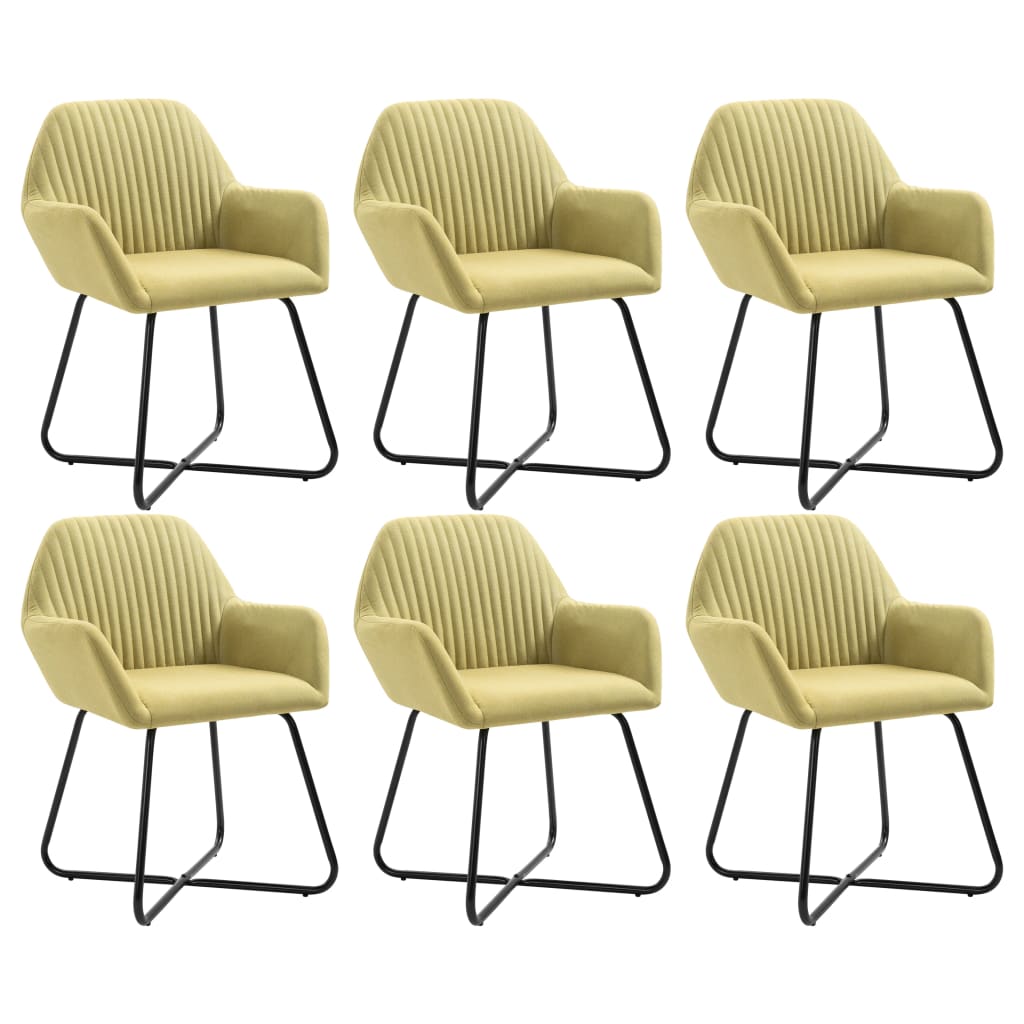 Chaises à manger lot de 6 vert tissu - XIOS