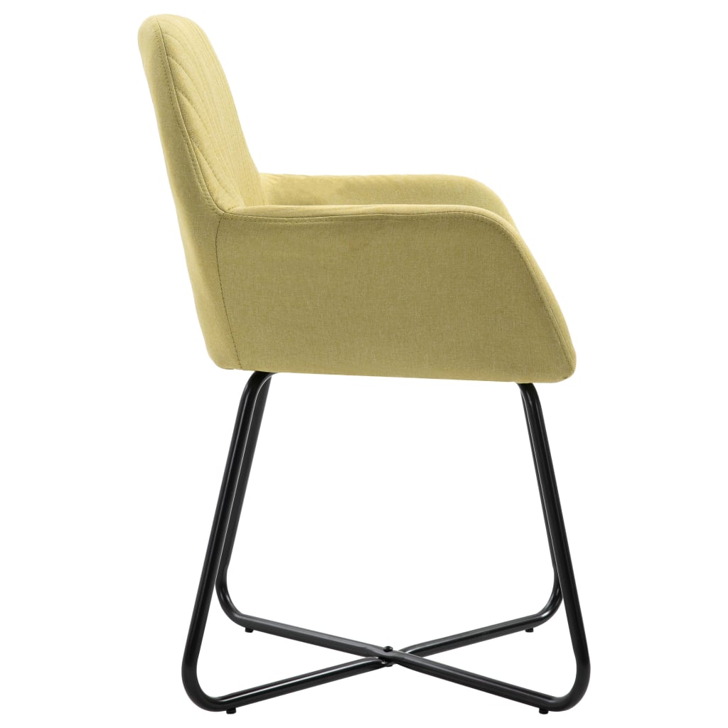 Chaises à manger lot de 6 vert tissu - XIOS