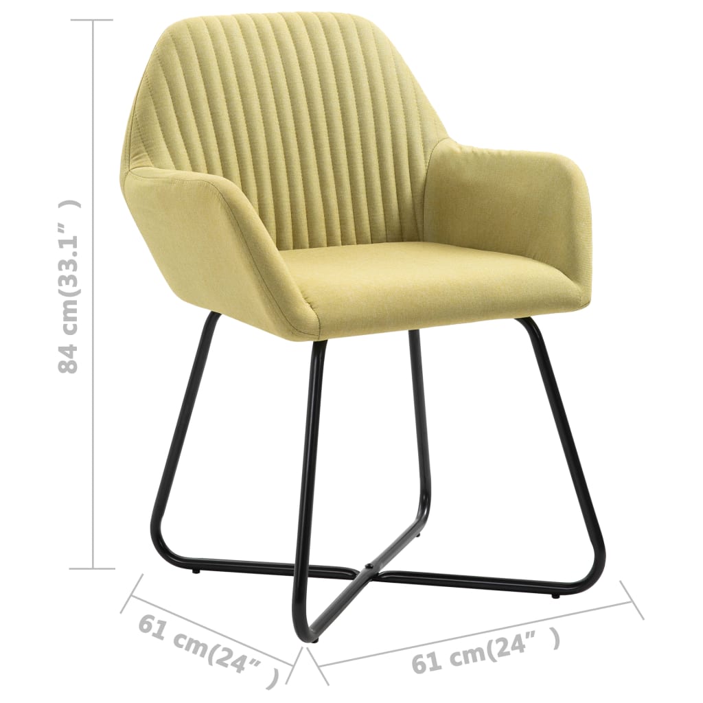 Chaises à manger lot de 6 vert tissu - XIOS