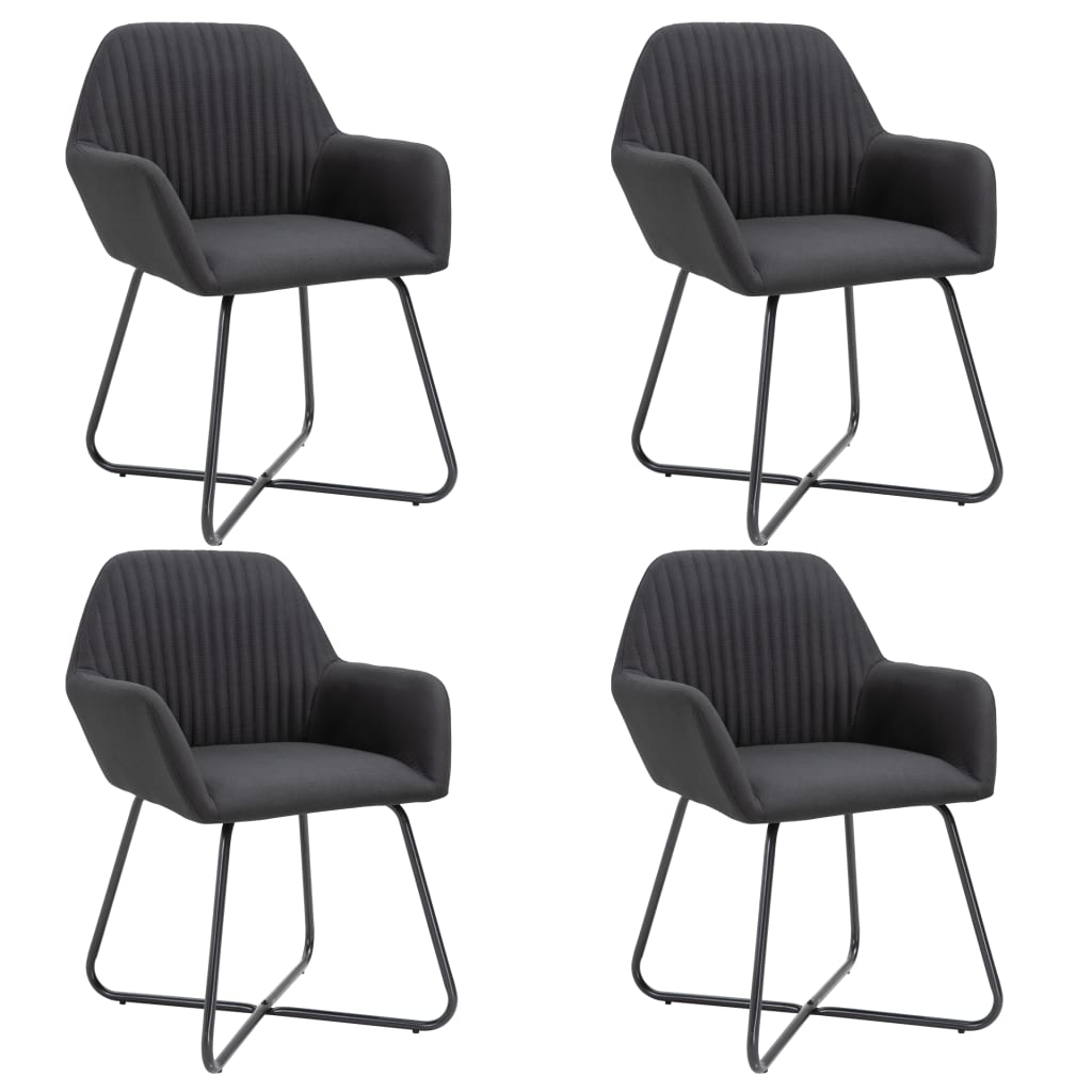 Chaises à manger lot de 4 noir tissu - XIOS
