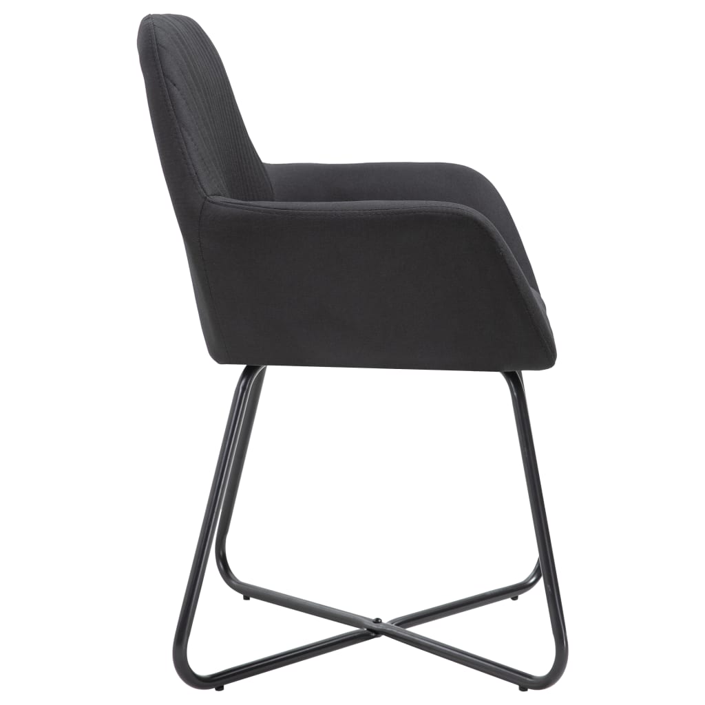 Chaises à manger lot de 4 noir tissu - XIOS