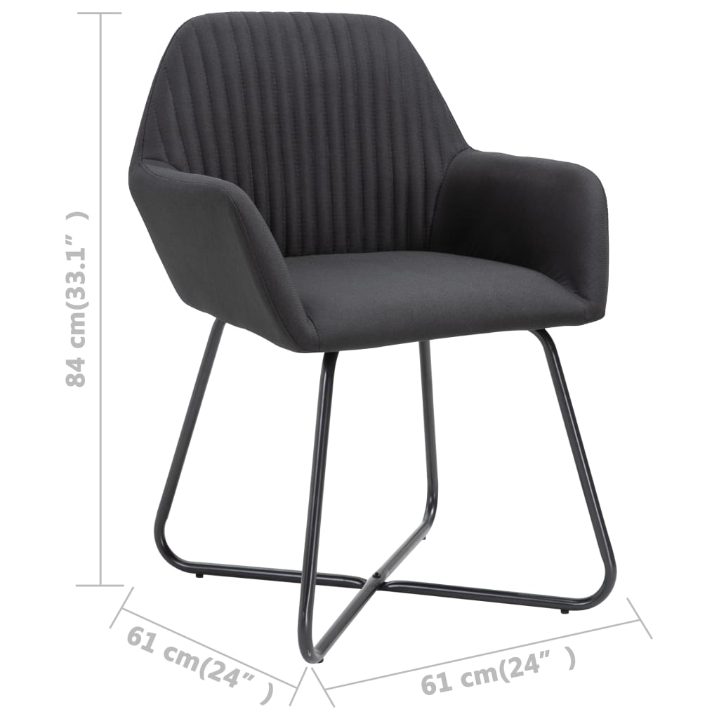 Chaises à manger lot de 4 noir tissu - XIOS