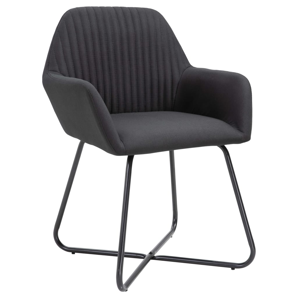 Chaises à manger lot de 6 noir tissu - XIOS