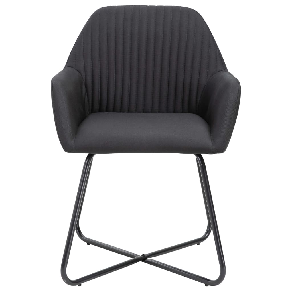 Chaises à manger lot de 6 noir tissu - XIOS