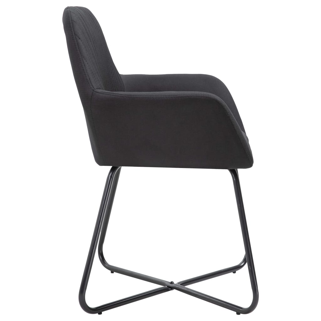 Chaises à manger lot de 6 noir tissu - XIOS