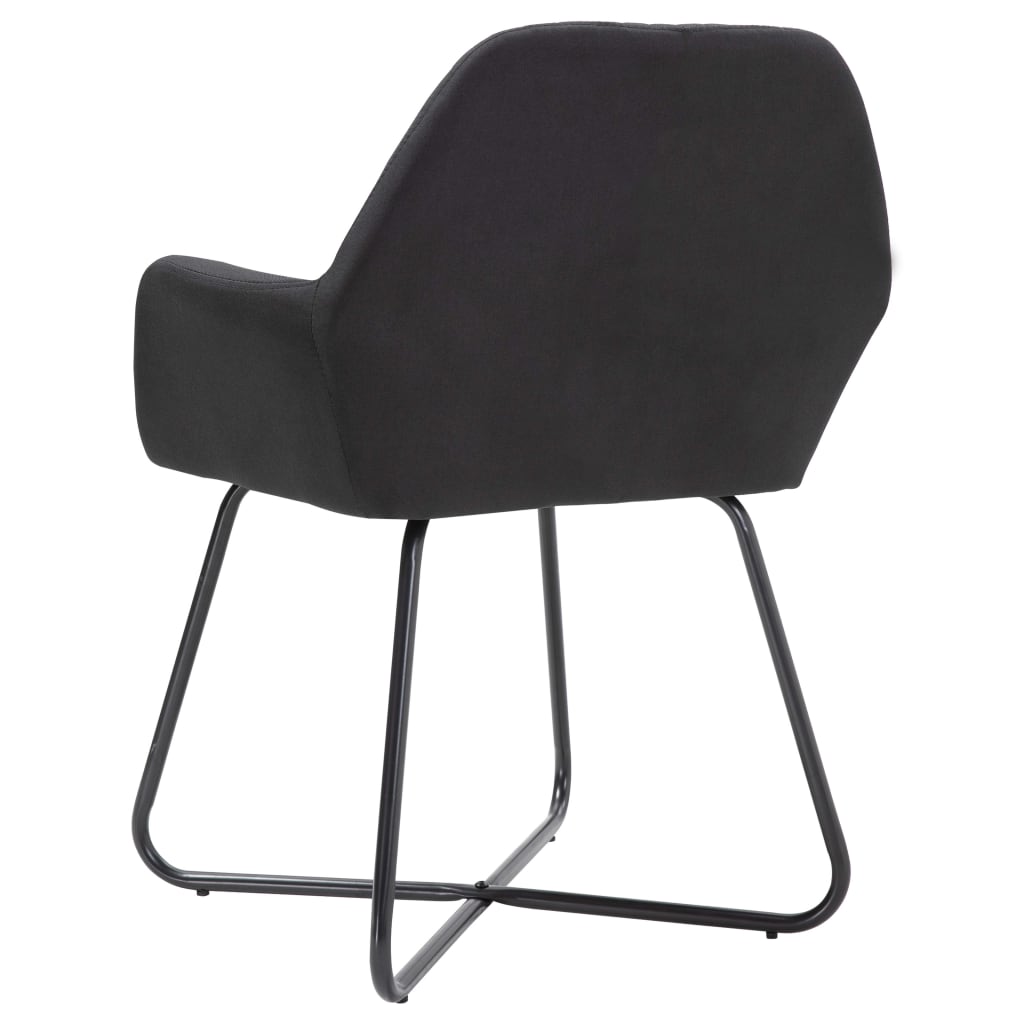 Chaises à manger lot de 6 noir tissu - XIOS