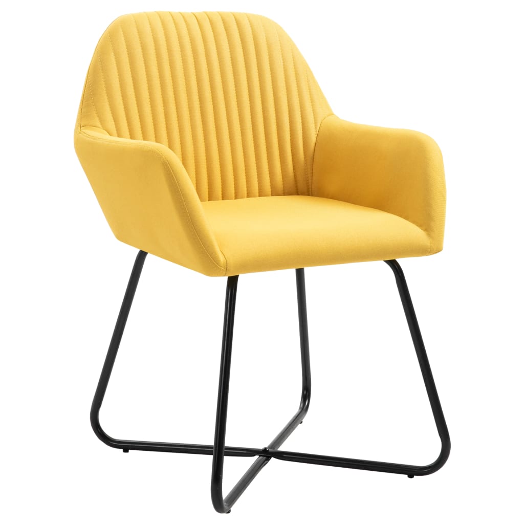 Chaises à manger lot de 4 jaune tissu - XIOS