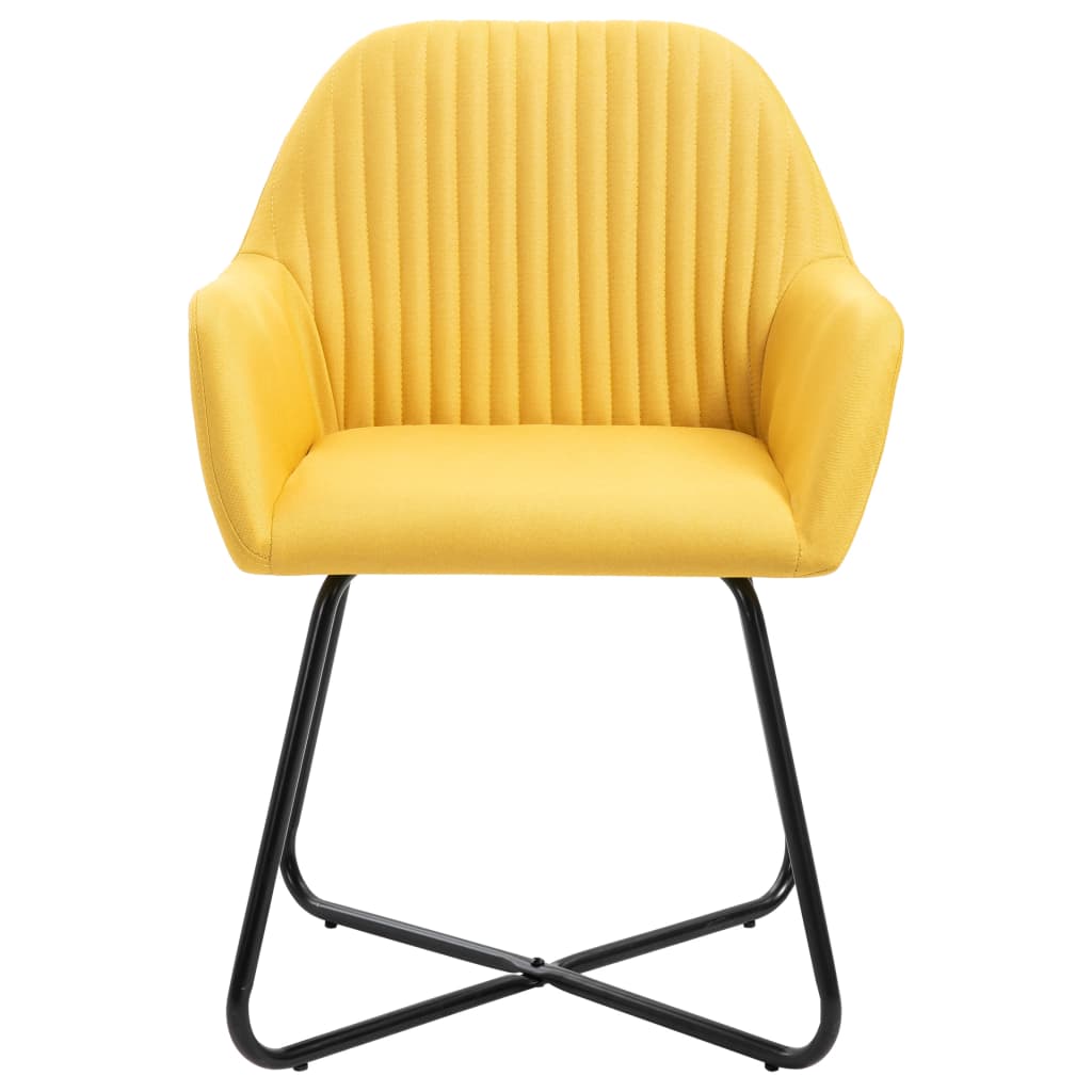 Chaises à manger lot de 4 jaune tissu - XIOS