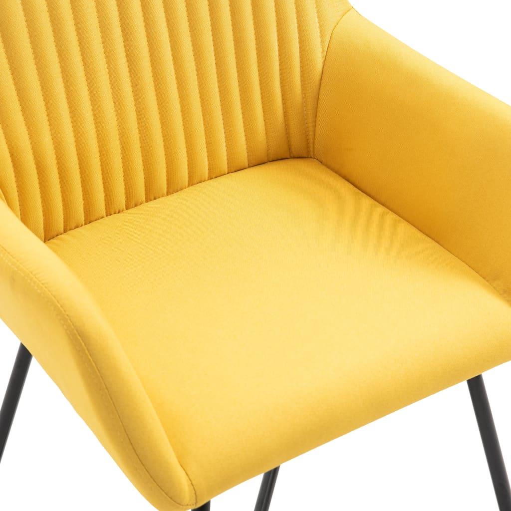 Chaises à manger lot de 4 jaune tissu - XIOS