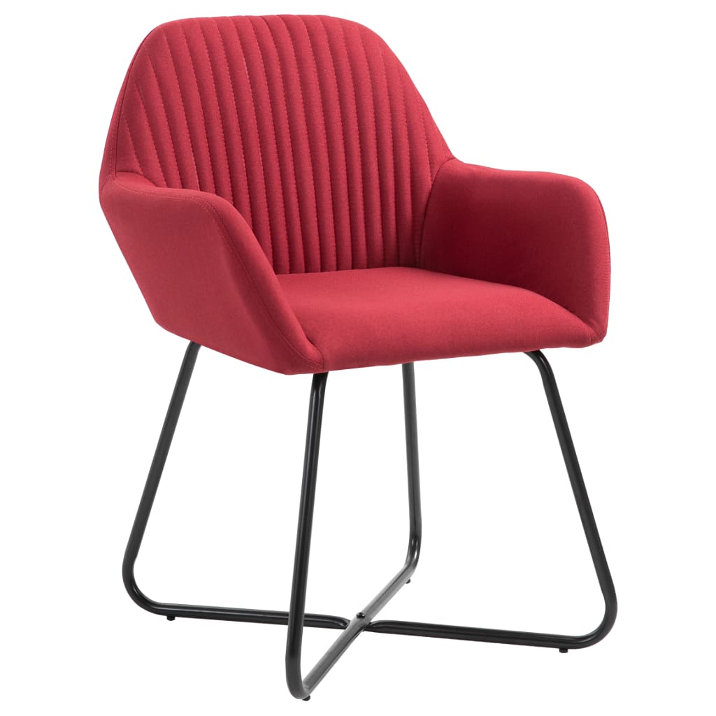 Chaises à manger lot de 4 rouge bordeaux tissu - XIOS