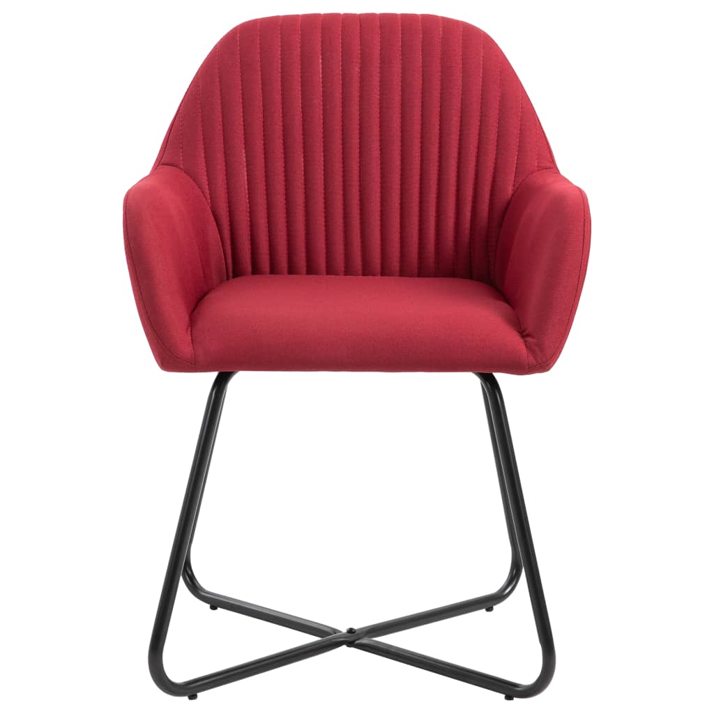 Chaises à manger lot de 4 rouge bordeaux tissu - XIOS