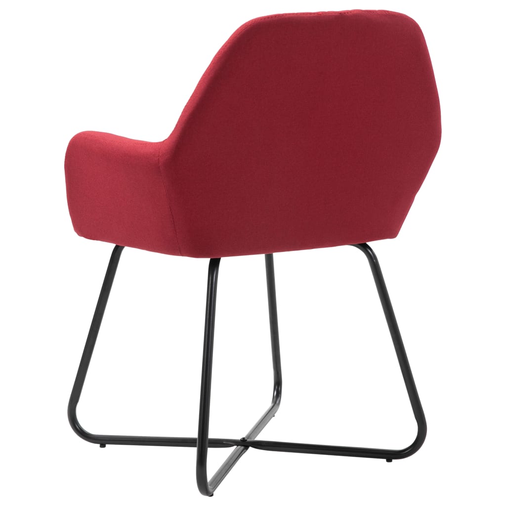 Chaises à manger lot de 4 rouge bordeaux tissu - XIOS