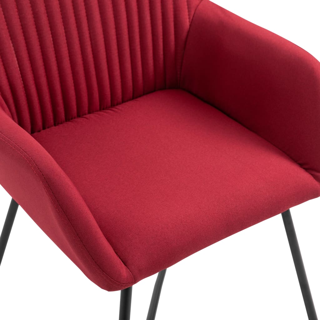Chaises à manger lot de 4 rouge bordeaux tissu - XIOS