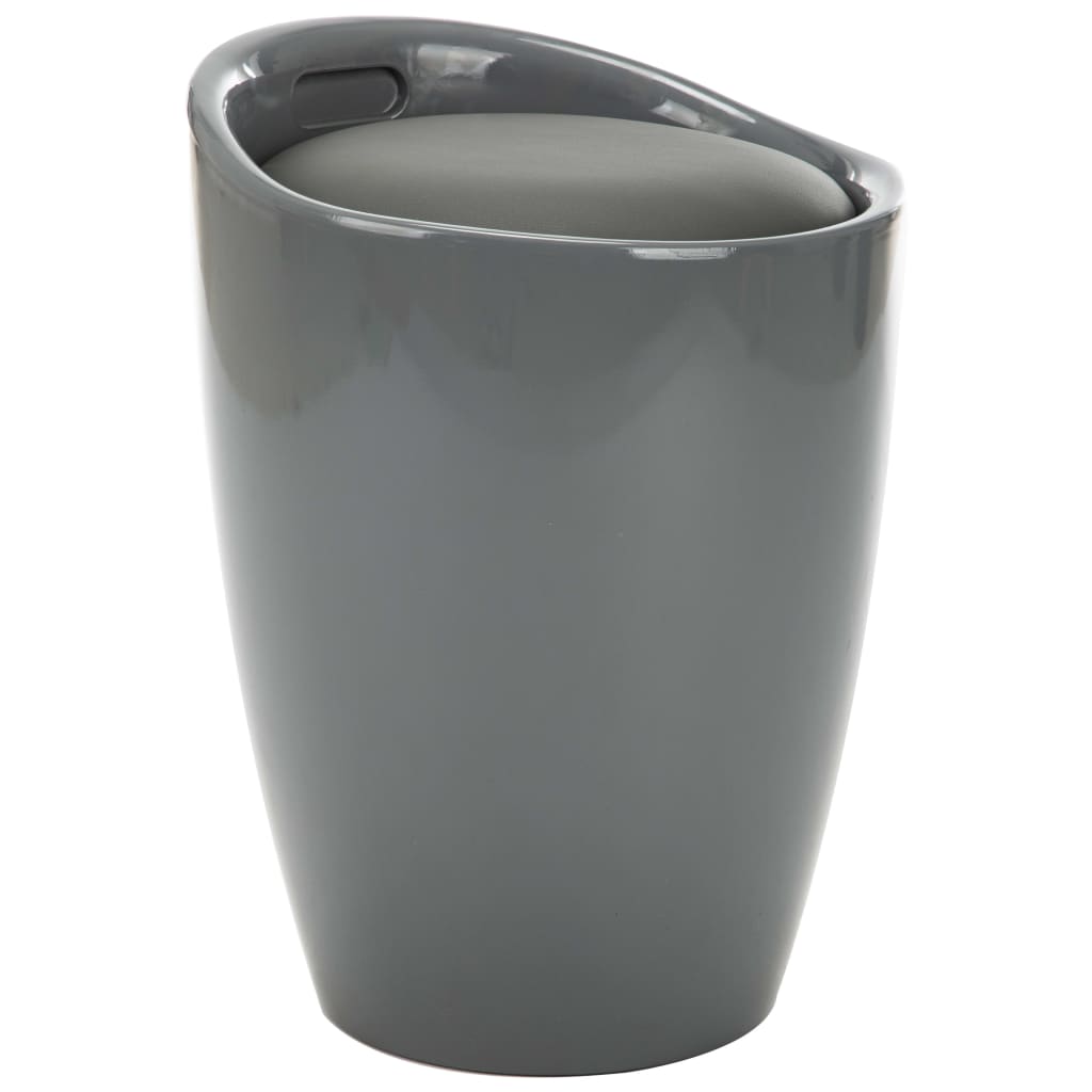 Tabouret de rangement Gris Similicuir - XIOS