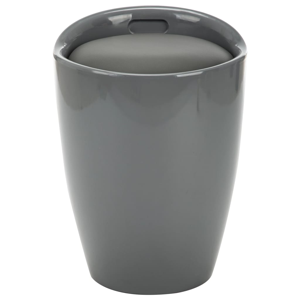 Tabouret de rangement Gris Similicuir - XIOS