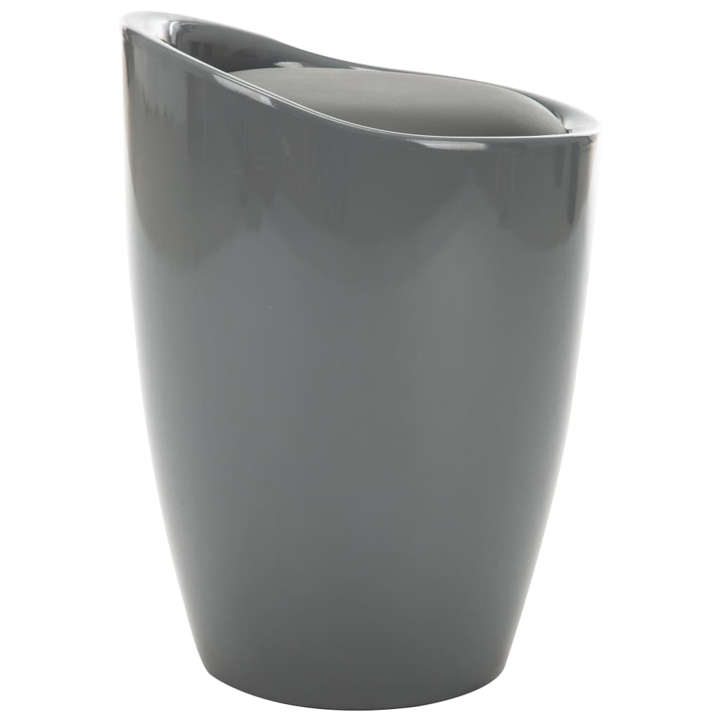 Tabouret de rangement Gris Similicuir - XIOS