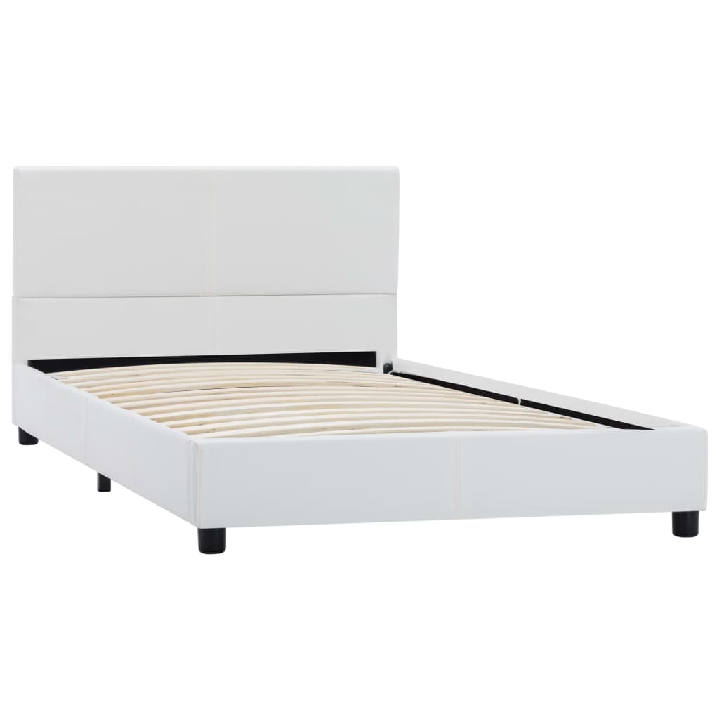 Cadre de lit sans matelas blanc similicuir 90x200 cm - XIOS
