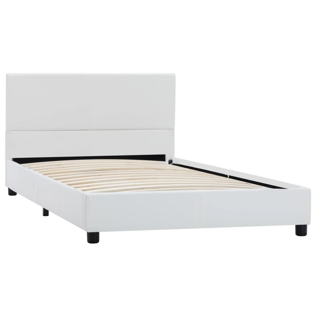 Cadre de lit Blanc Similicuir 100 x 200 cm - XIOS