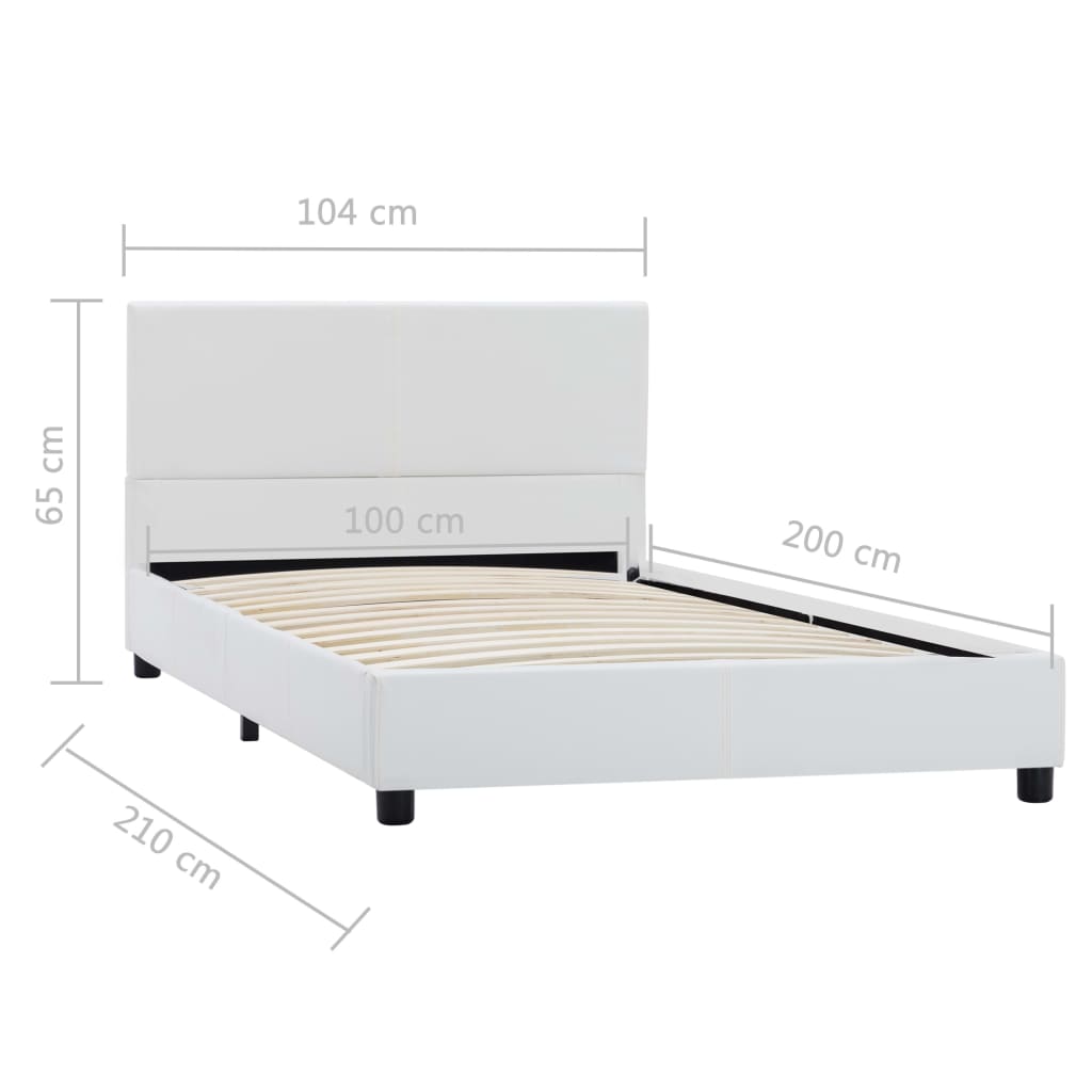 Cadre de lit Blanc Similicuir 100 x 200 cm - XIOS