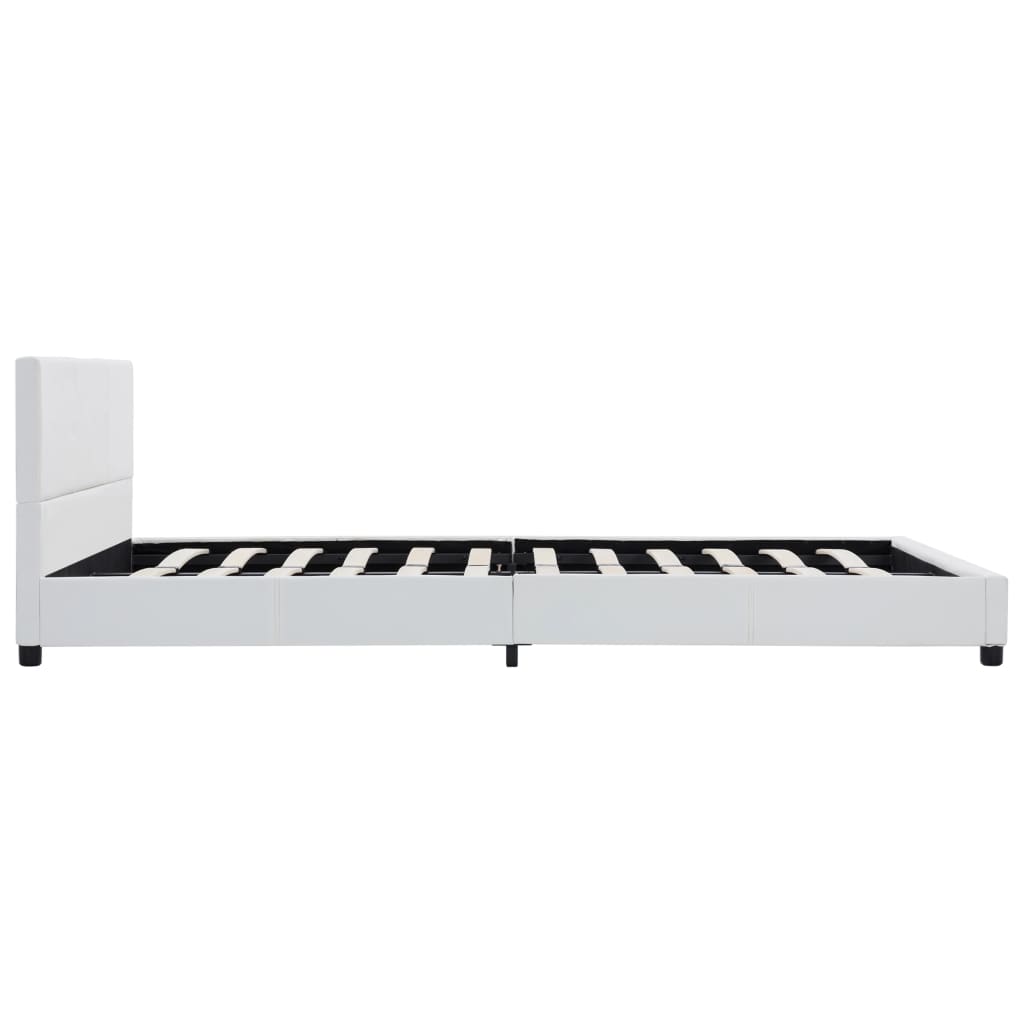 Cadre de lit sans matelas blanc similicuir 120x200 cm