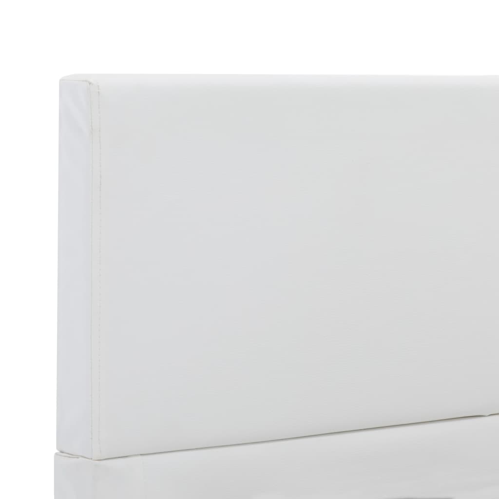 Cadre de lit sans matelas blanc similicuir 120x200 cm