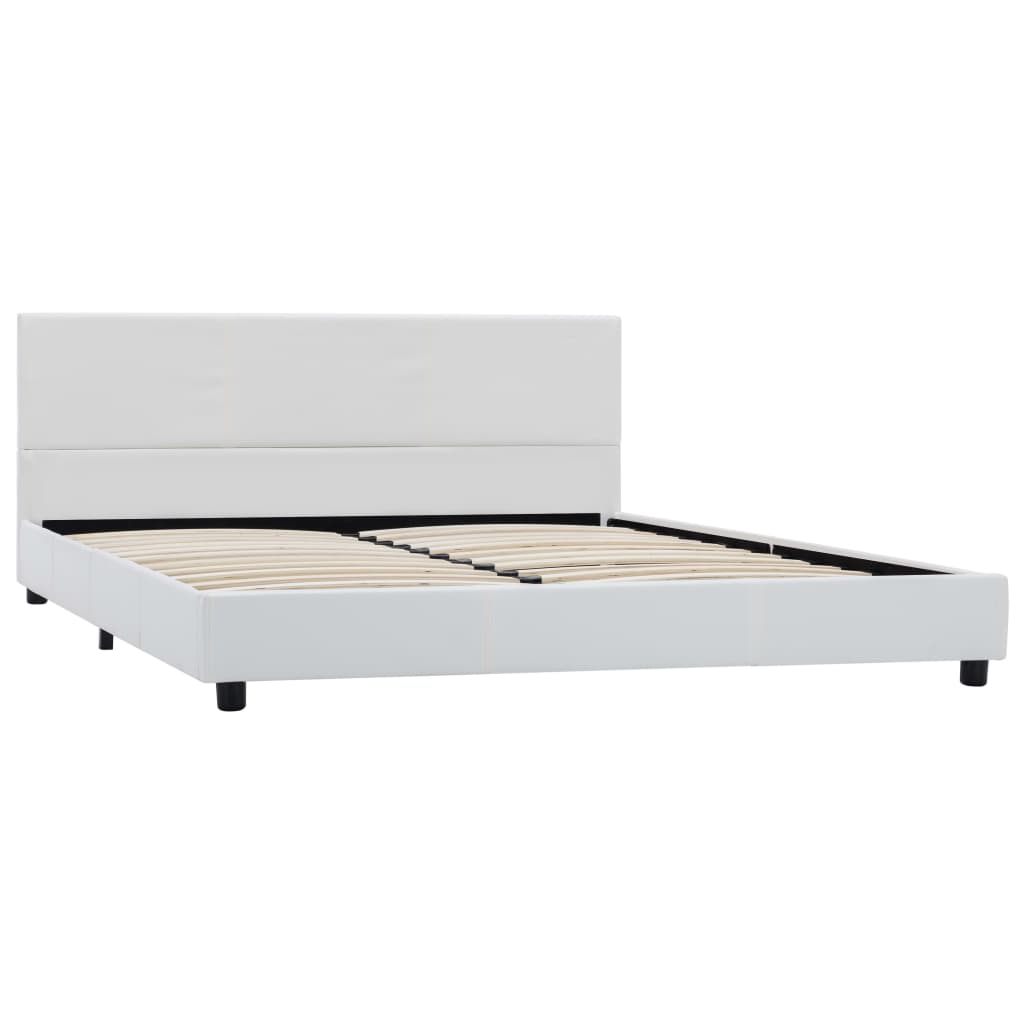 Cadre de lit sans matelas blanc similicuir 160x200 cm - XIOS