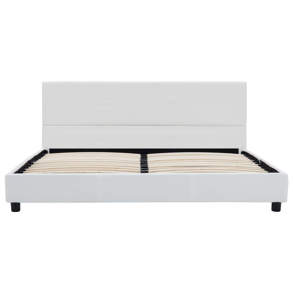 Cadre de lit sans matelas blanc similicuir 160x200 cm - XIOS