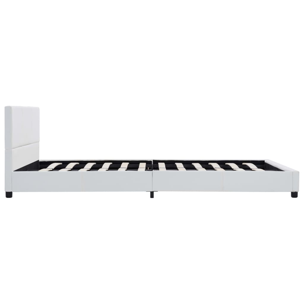 Cadre de lit sans matelas blanc similicuir 160x200 cm - XIOS