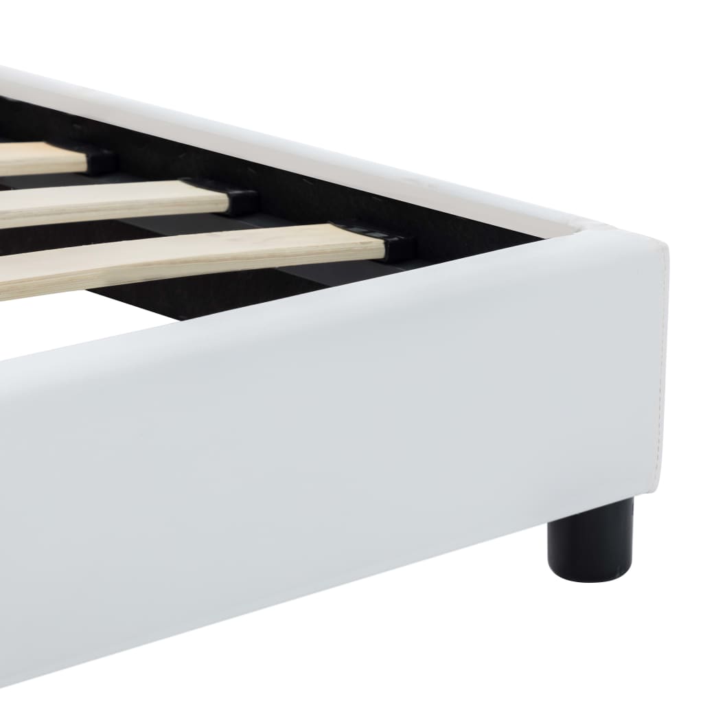 Cadre de lit sans matelas blanc similicuir 160x200 cm - XIOS