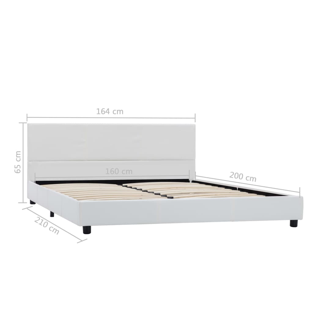 Cadre de lit sans matelas blanc similicuir 160x200 cm - XIOS