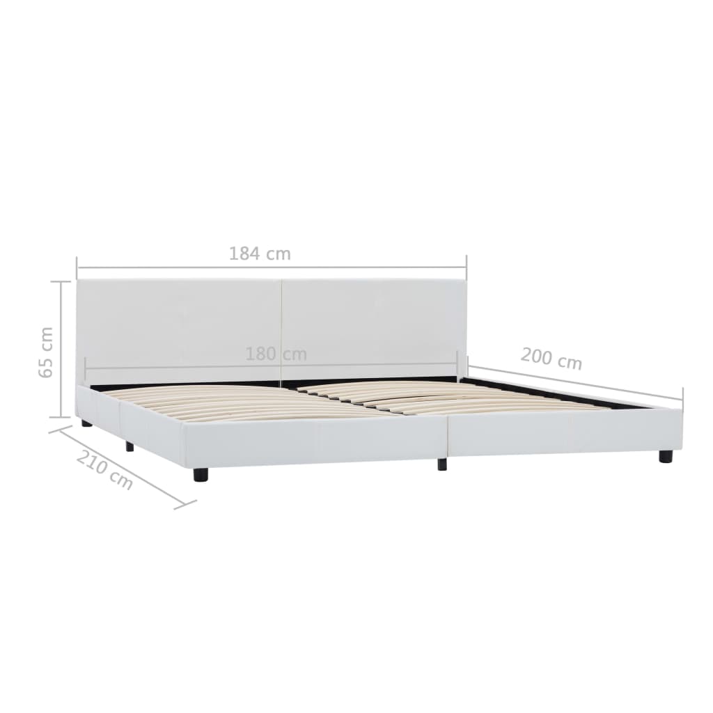 Cadre de lit Blanc Similicuir 180x200 cm - XIOS