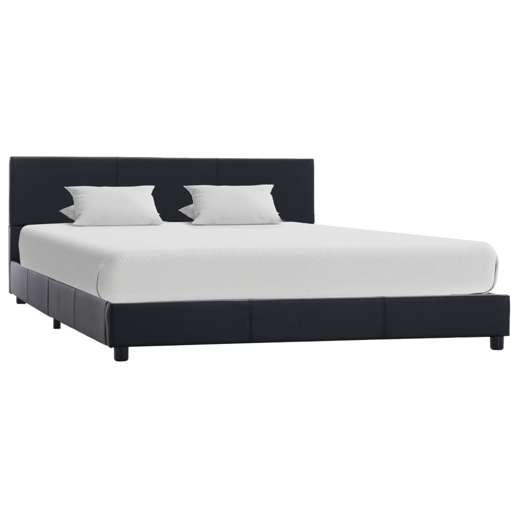 Cadre de lit sans matelas noir similicuir 120x200 cm - XIOS