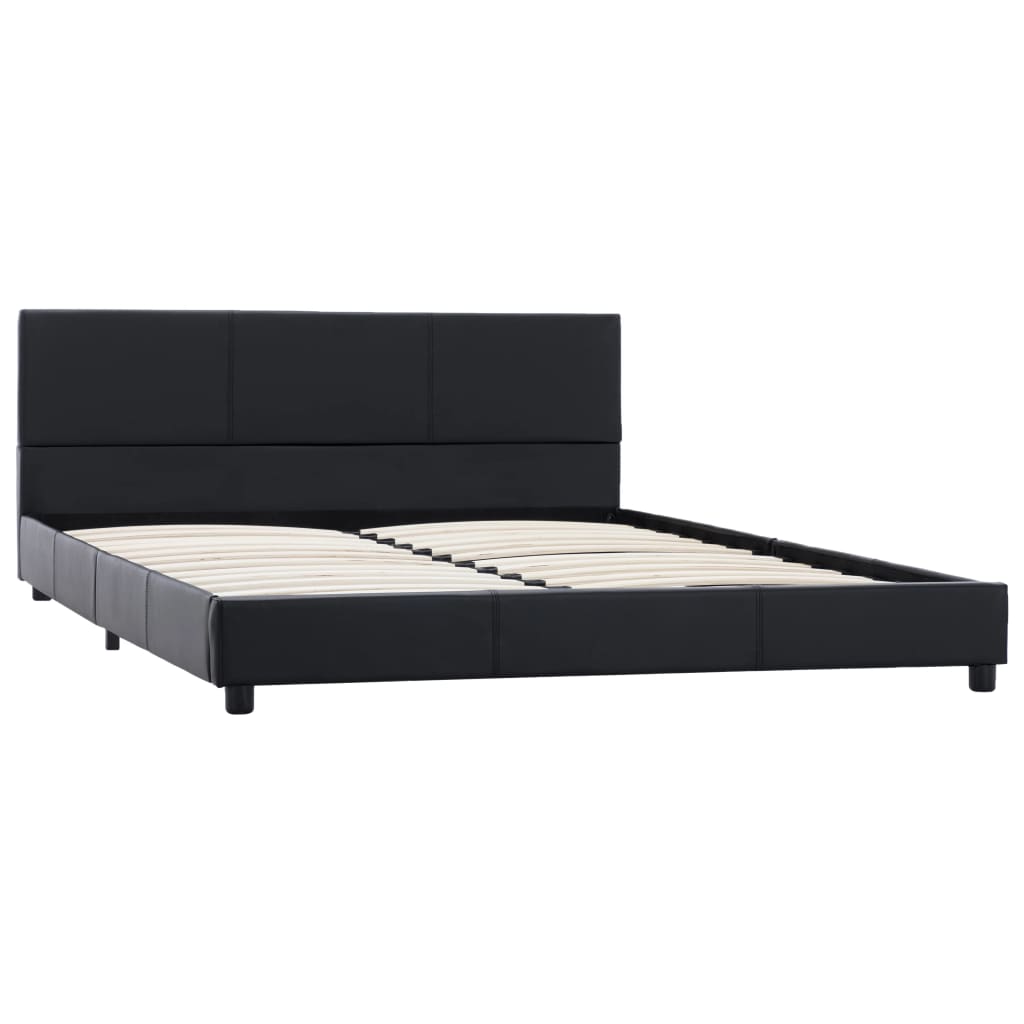 Cadre de lit sans matelas noir similicuir 120x200 cm - XIOS