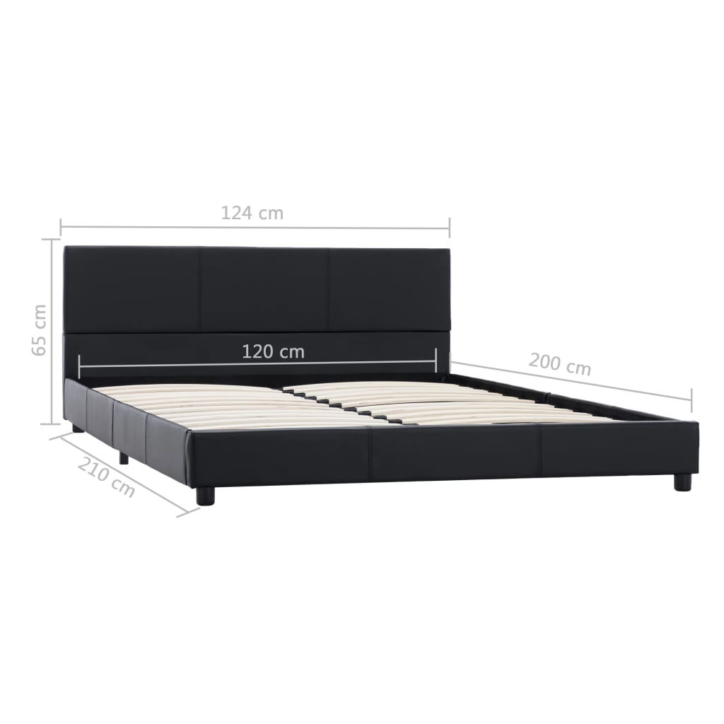 Cadre de lit sans matelas noir similicuir 120x200 cm - XIOS