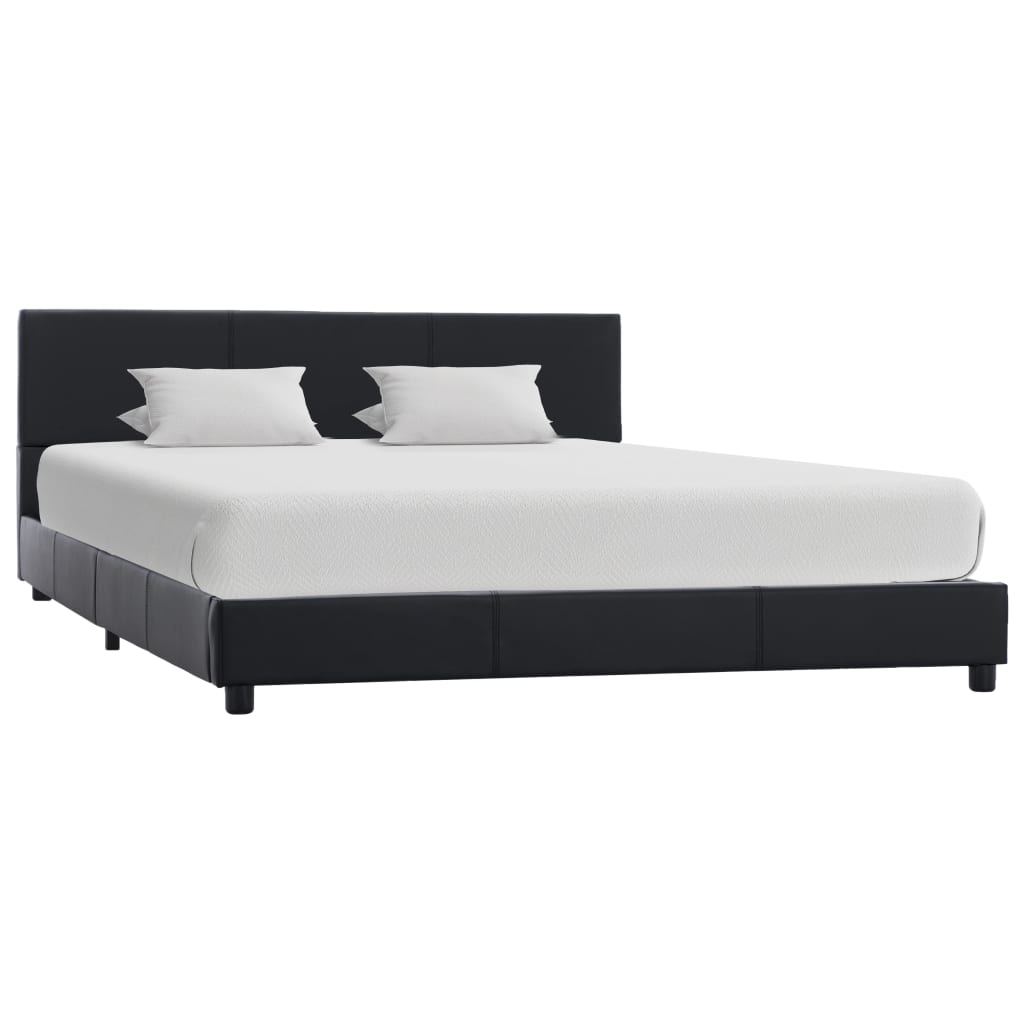 Cadre de lit sans matelas noir similicuir 140x200 cm - XIOS