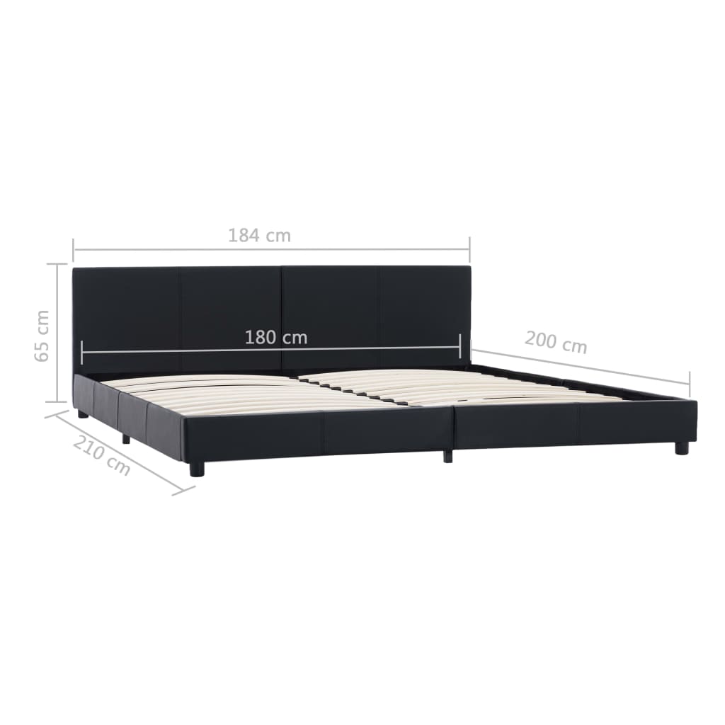 Cadre de lit Noir Similicuir 180x200 cm - XIOS