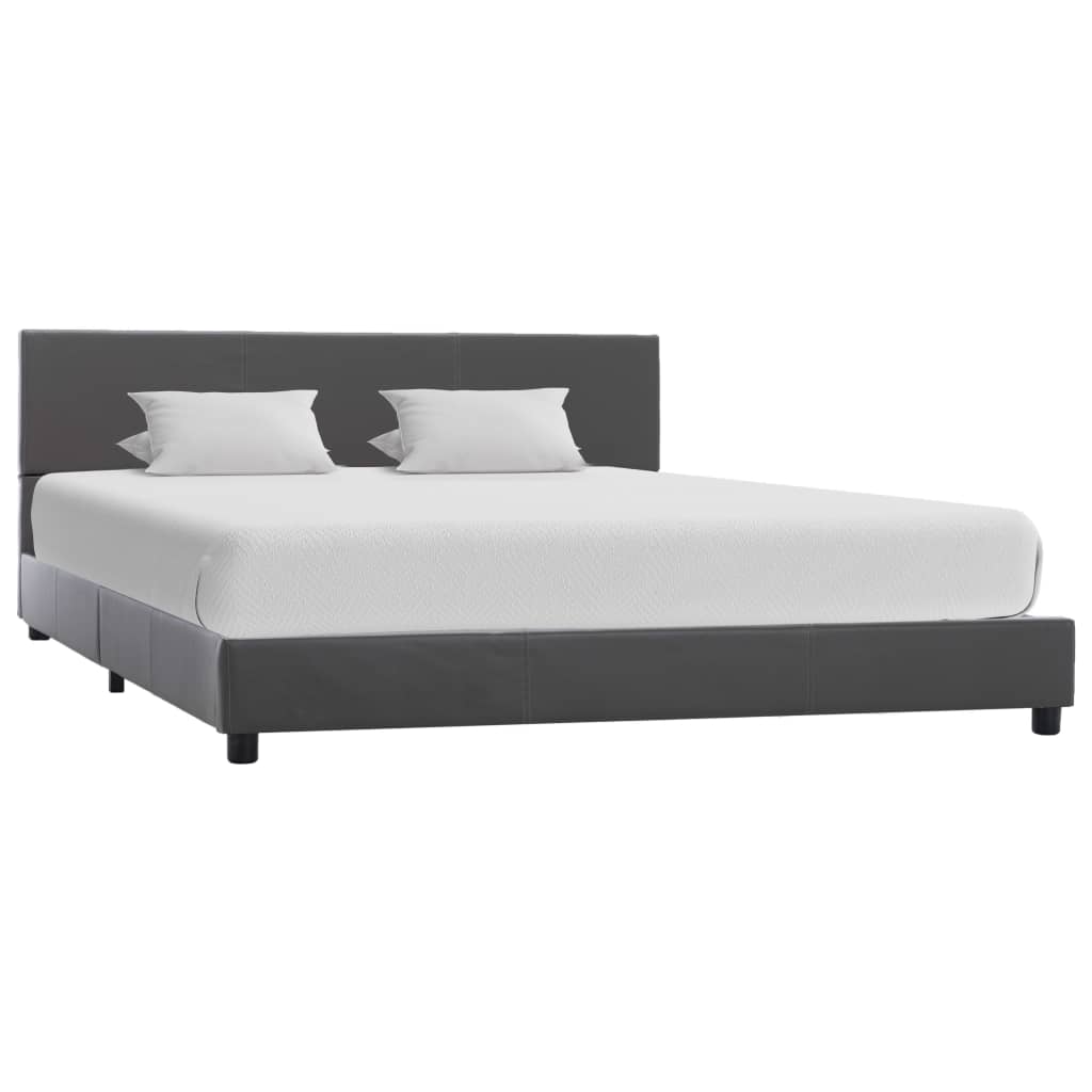 Cadre de lit sans matelas gris similicuir 120x200 cm - XIOS