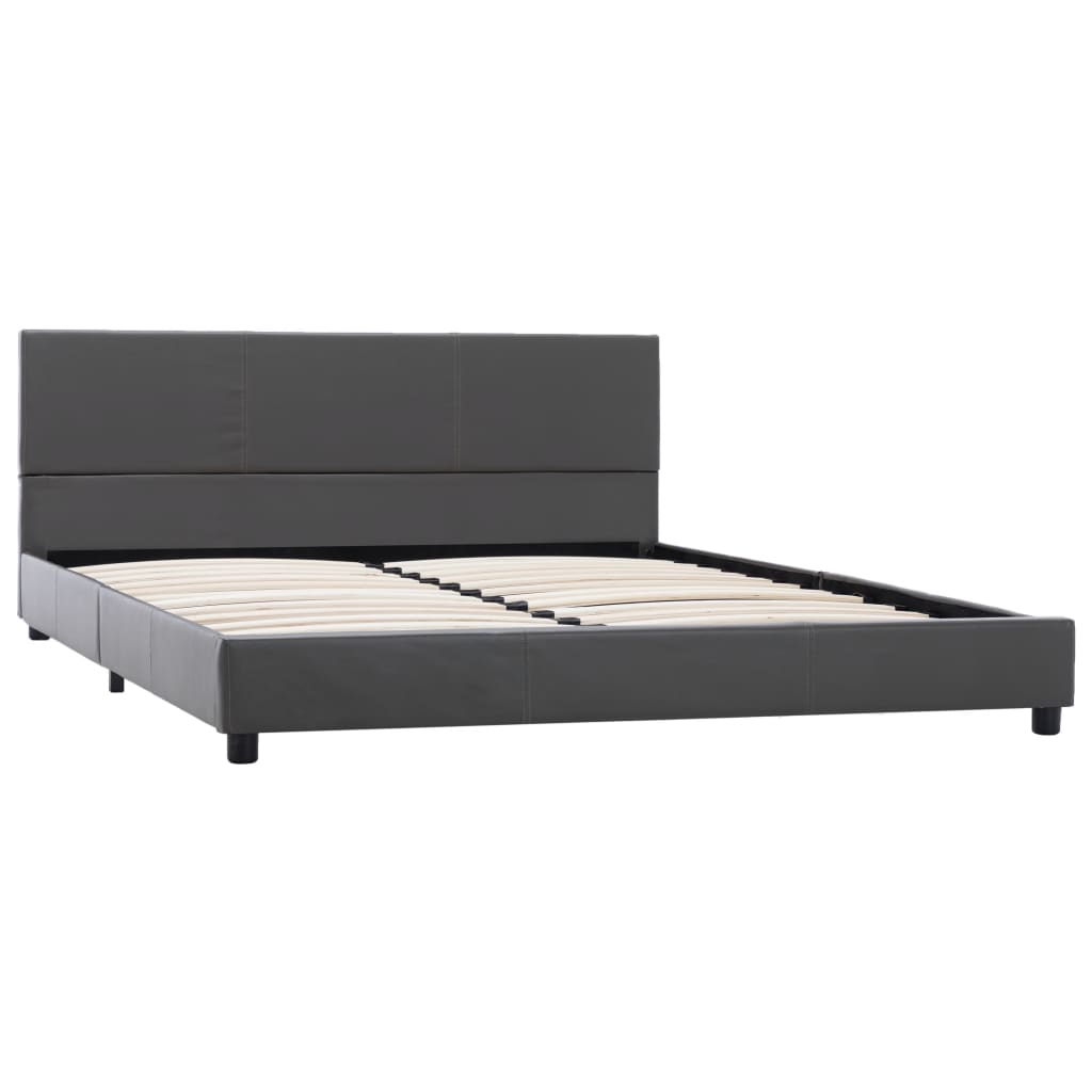 Cadre de lit sans matelas gris similicuir 120x200 cm - XIOS