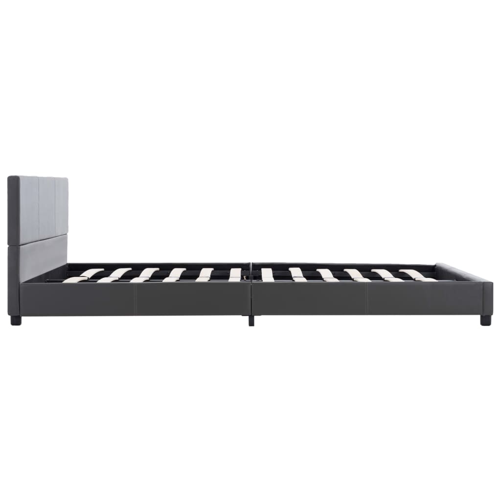 Cadre de lit sans matelas gris similicuir 140x200 cm - XIOS