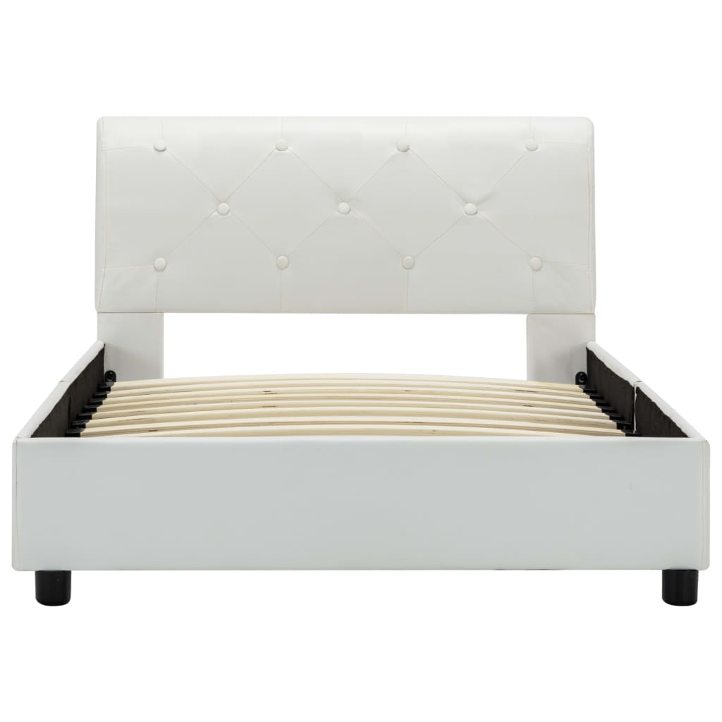 Cadre de lit sans matelas blanc similicuir 90x200 cm - XIOS