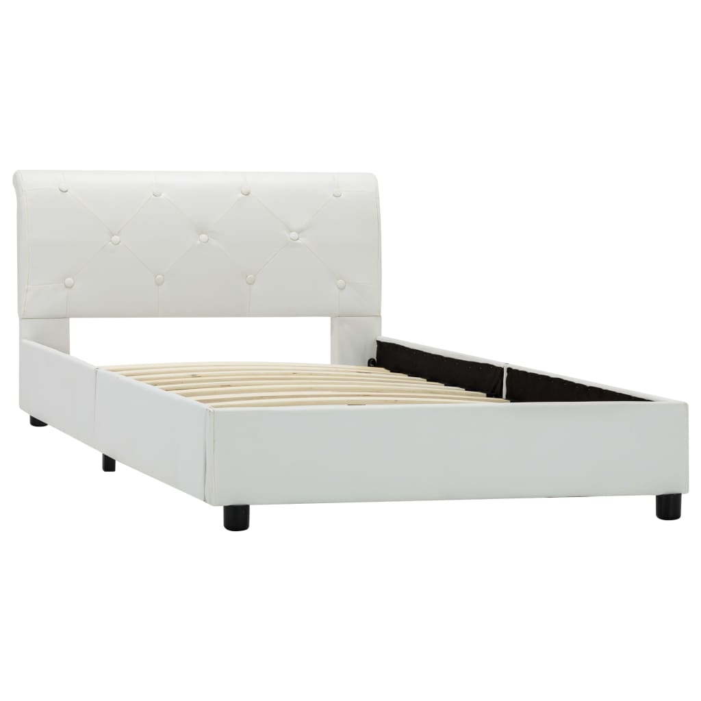 Cadre de lit sans matelas blanc similicuir 90x200 cm - XIOS