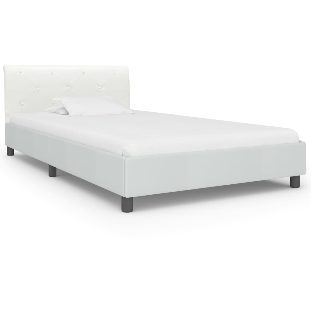 Cadre de lit Blanc Similicuir 100 x 200 cm - XIOS