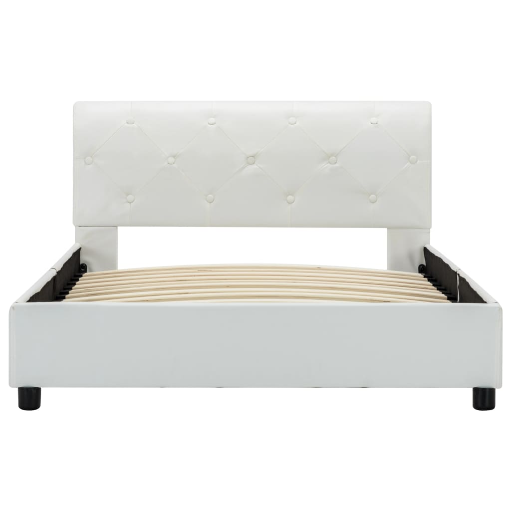 Cadre de lit Blanc Similicuir 100 x 200 cm - XIOS