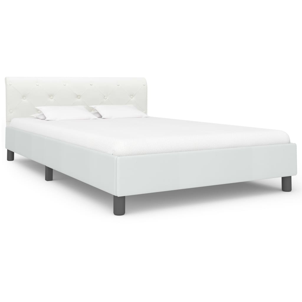 Cadre de lit sans matelas blanc similicuir 120x200 cm - XIOS