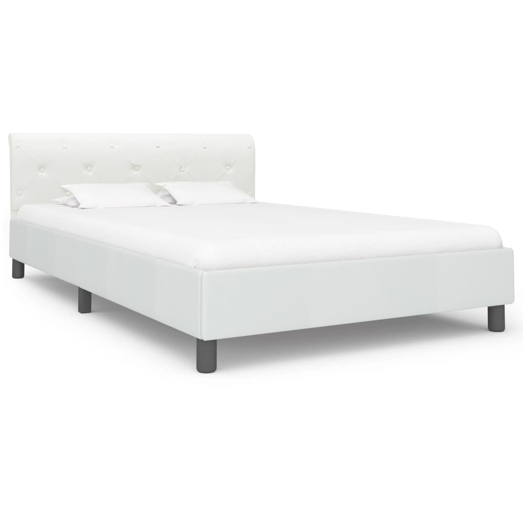 Cadre de lit sans matelas blanc similicuir 140x200 cm - XIOS