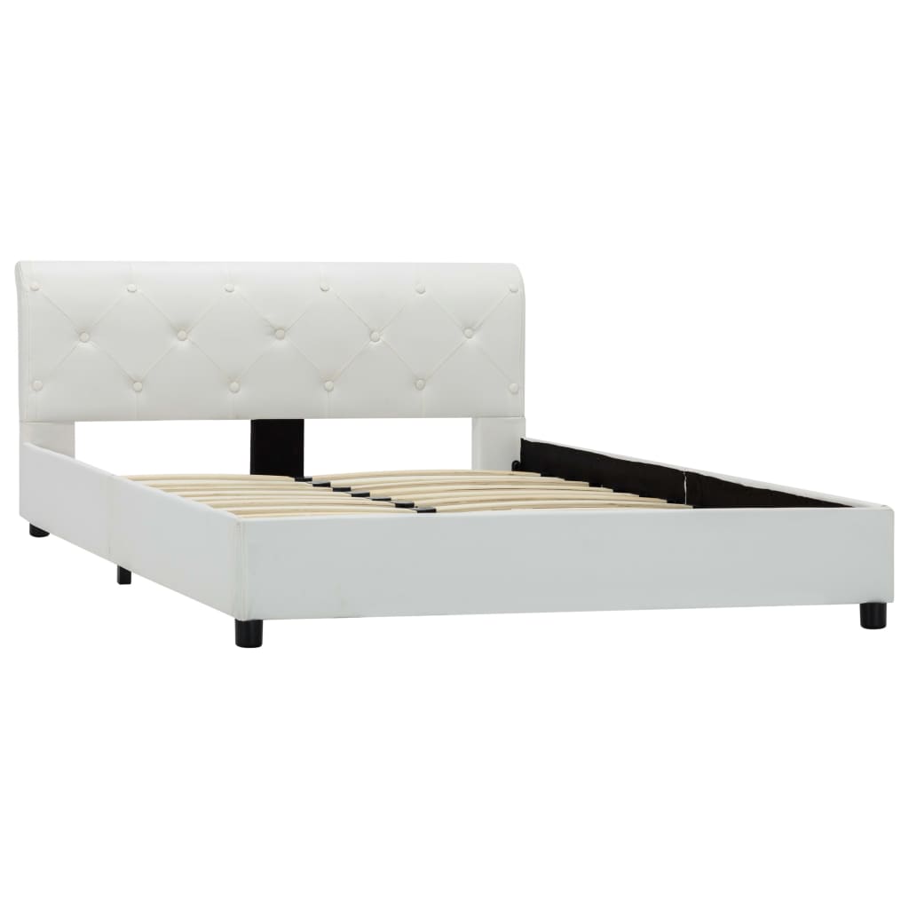 Cadre de lit sans matelas blanc similicuir 140x200 cm - XIOS