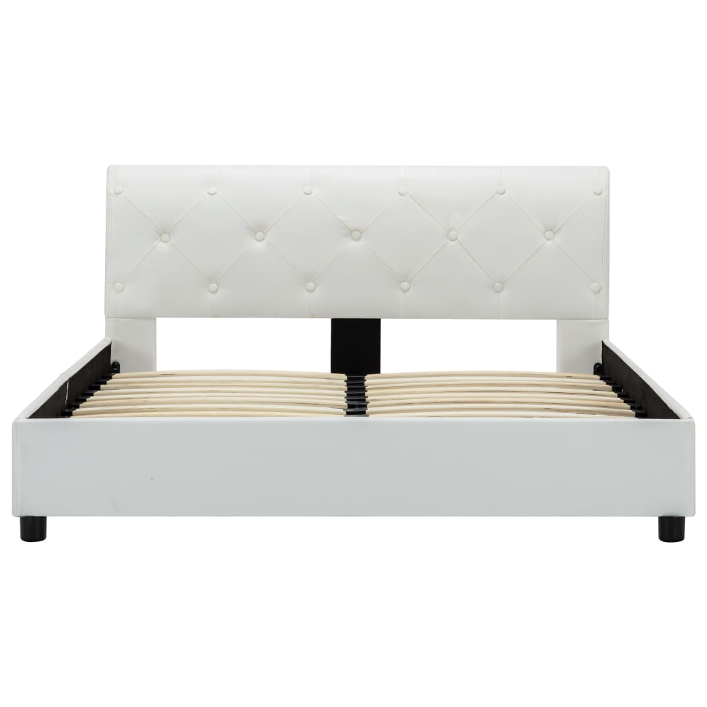 Cadre de lit sans matelas blanc similicuir 140x200 cm - XIOS