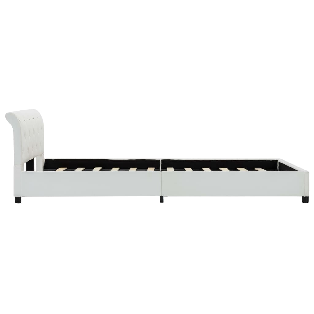 Cadre de lit sans matelas blanc similicuir 140x200 cm - XIOS
