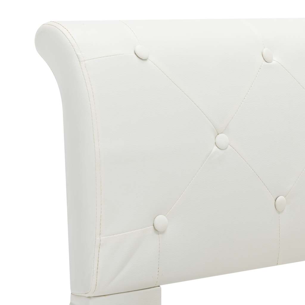 Cadre de lit sans matelas blanc similicuir 140x200 cm